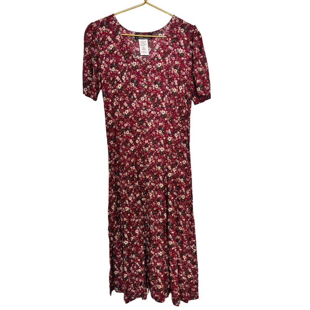 Vintage 90s red ditsy floral dress Christy Dawn Reformation